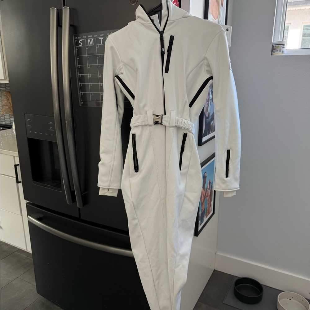 Stylish White Jumpsuit with Black Accents